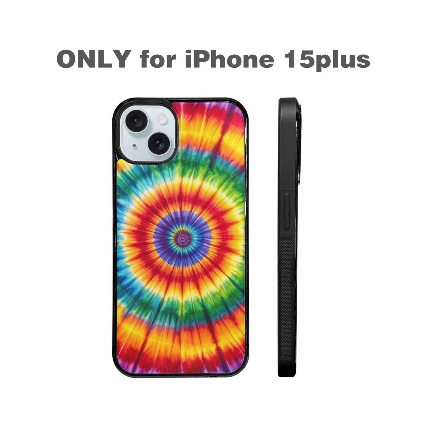 iPhone 15 Plus Case — Rainbow Spiral Tie Dye Alt, Custom Print Case Cover