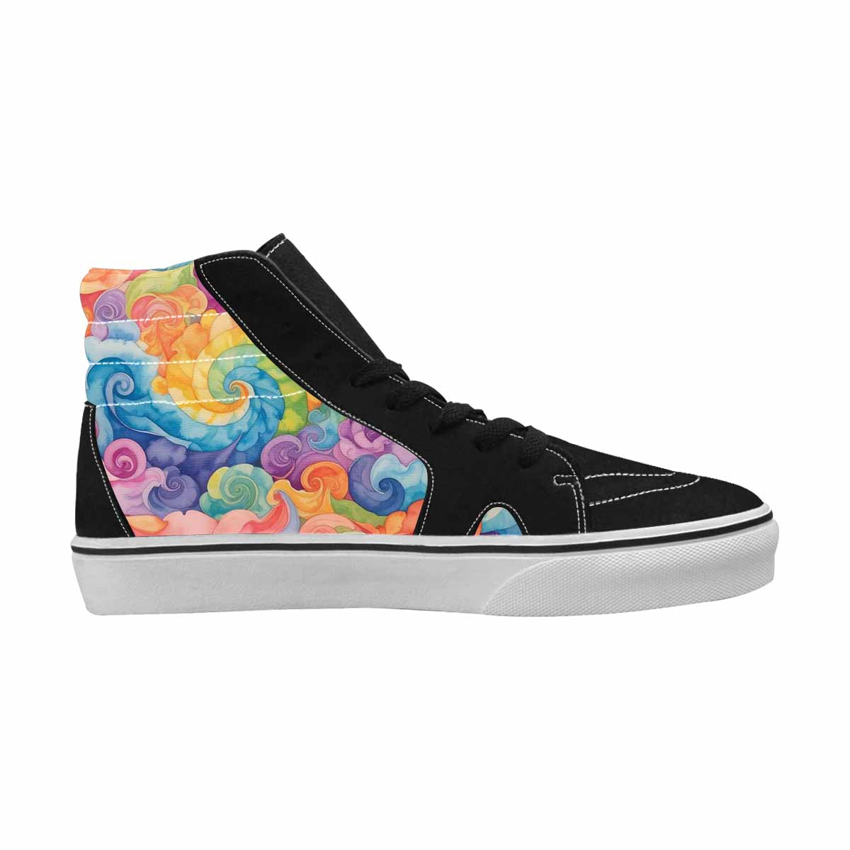 MEN'S Tie Dye Swirls Tie High Top Canvas Dark Academia Sneakers