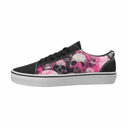 MEN'S Skulls Black & Pink Ink Canvas Boutique Dreamcore Custom Canvas Shoes