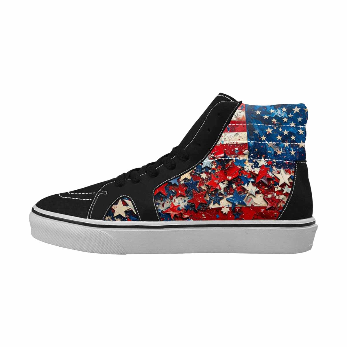 MEN'S Patriotic Stars Stripes High Top Canvas Vivid Custom Sneakers