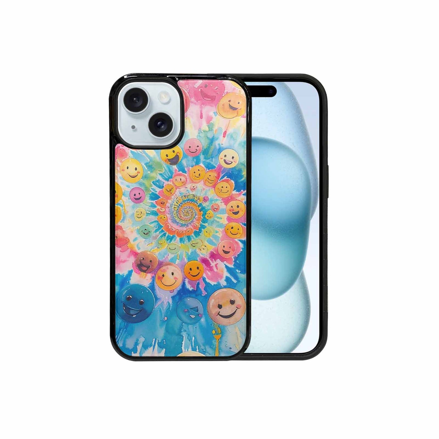 iPhone 15 Case — Smiley Facessmiley Faces Tie D, Custom Designed Case Cover