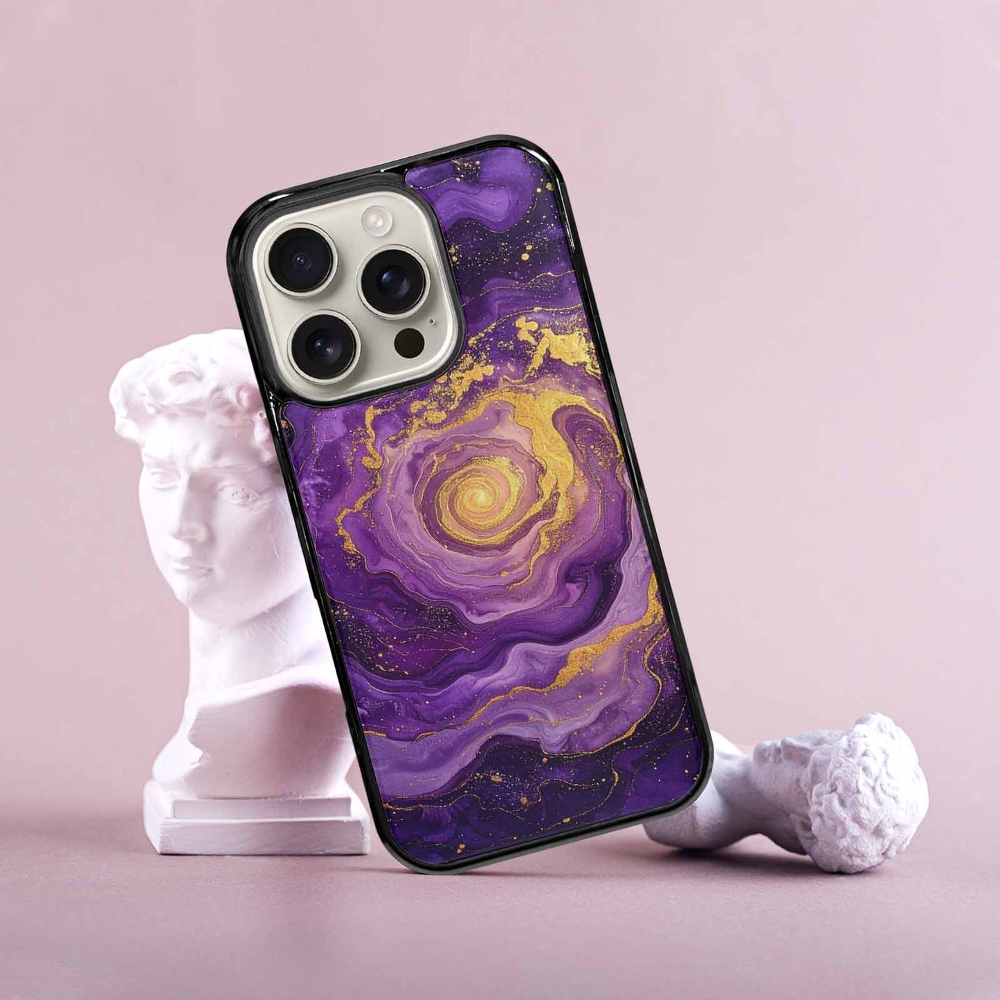 iPhone 16 Pro Case — Swirling Brushstroke Starry Night Texture Blended, Custom Designed Case Cover