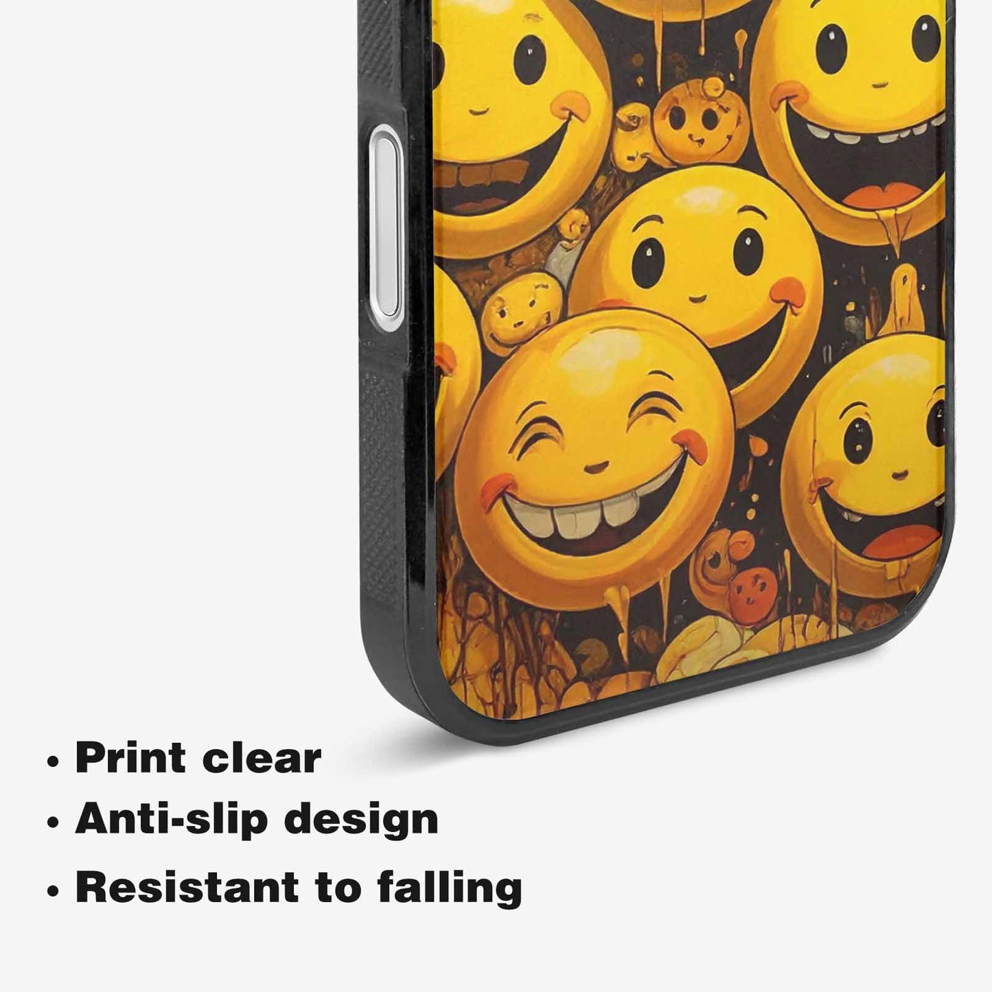 iPhone 16 Case — Melting Moon Smiley Red Splatt, Original Design Phone Case