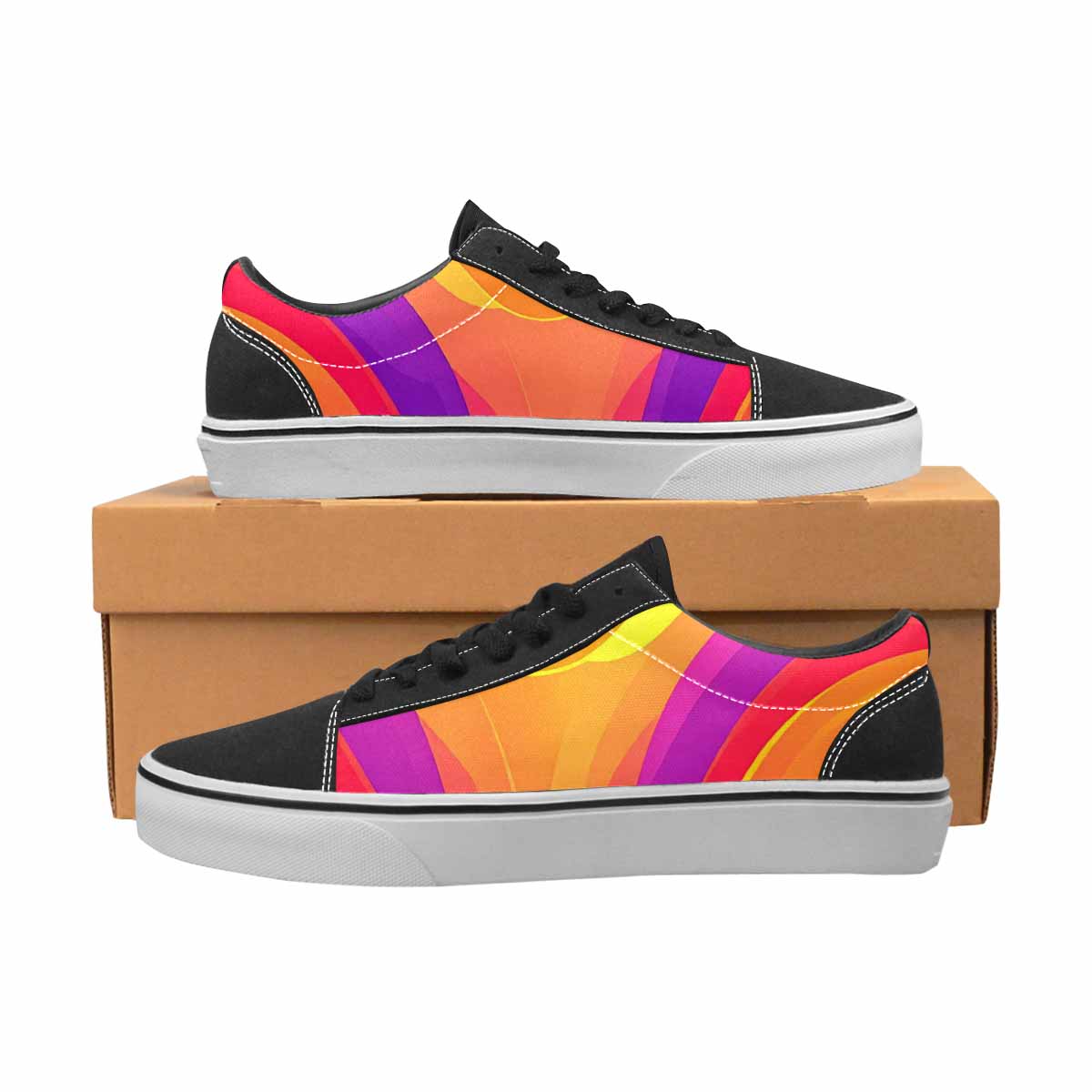 WOMEN'S Rainbow Pride Canvas Lace-Up Wallpaper Art Custom Sneakers