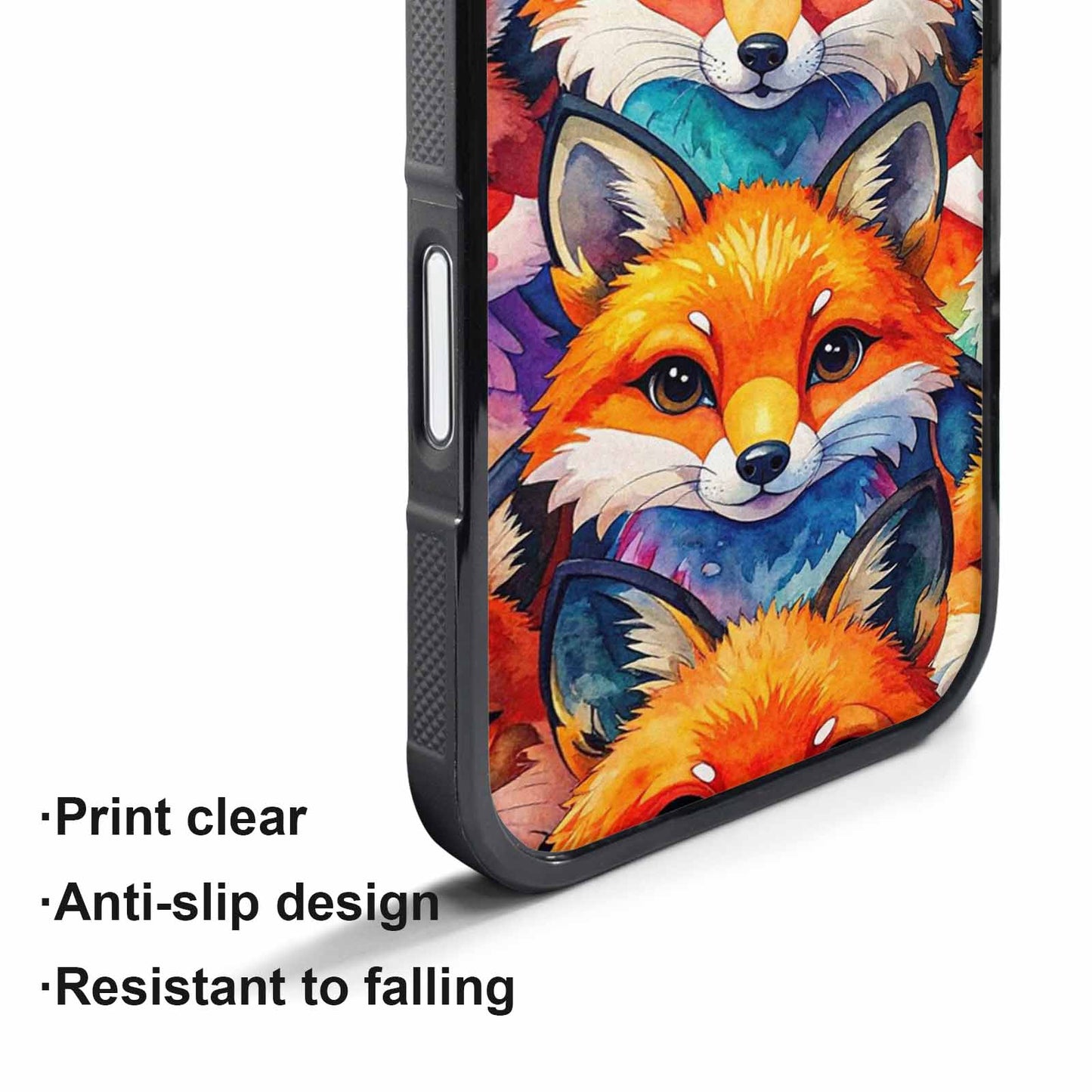 iPhone 17 Pro Case — Watercolor Kawaii Fox Faces Watercolor Abstract, Custom Designed Case Cover