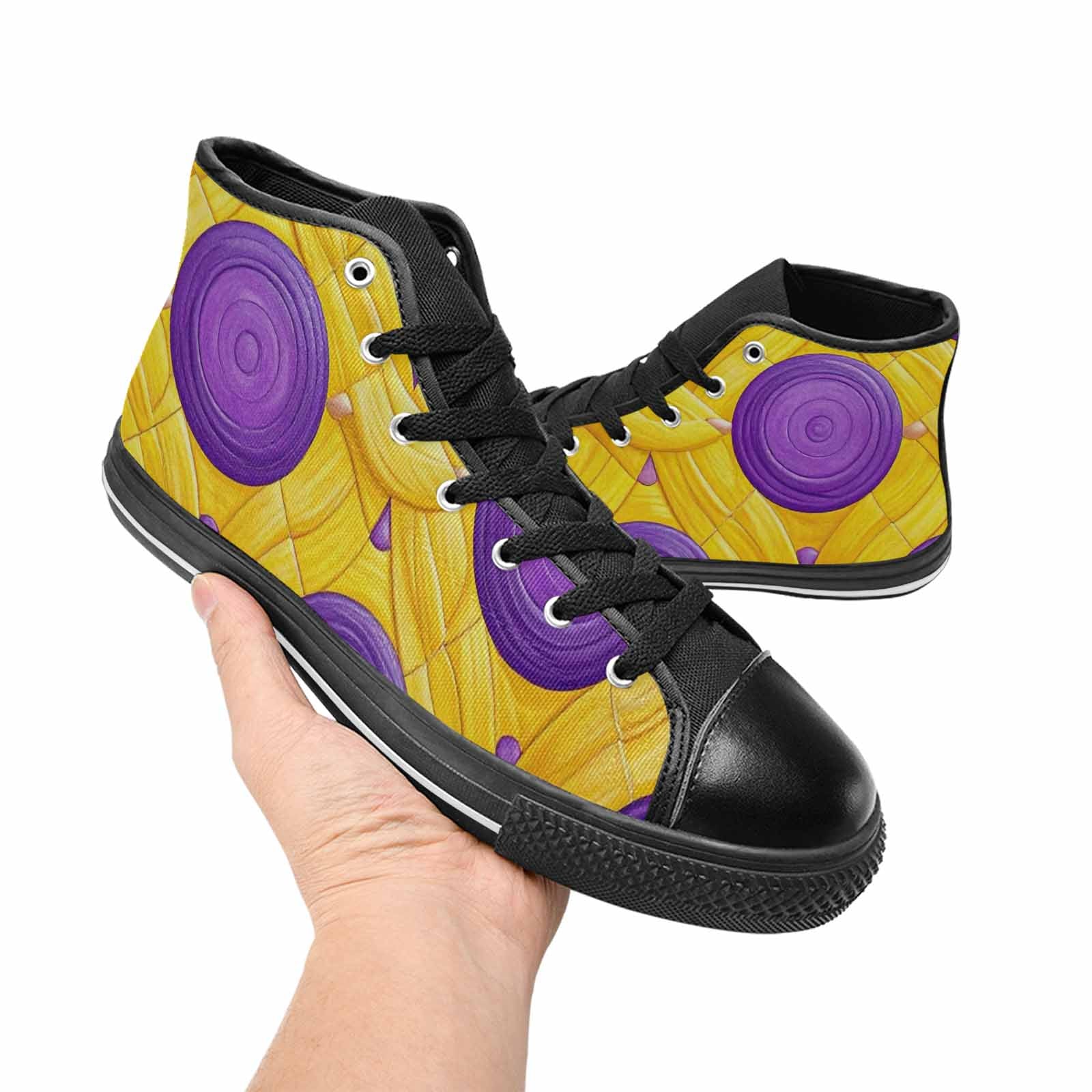 MEN'S Intersex Flag Color High Top Canvas Neon Fantasy Custom Sneakers