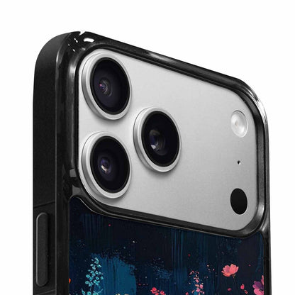 iPhone 17 Pro Case — Shadowy Glitch Floral Pattern Hundreds Floral, Custom Print Case Cover