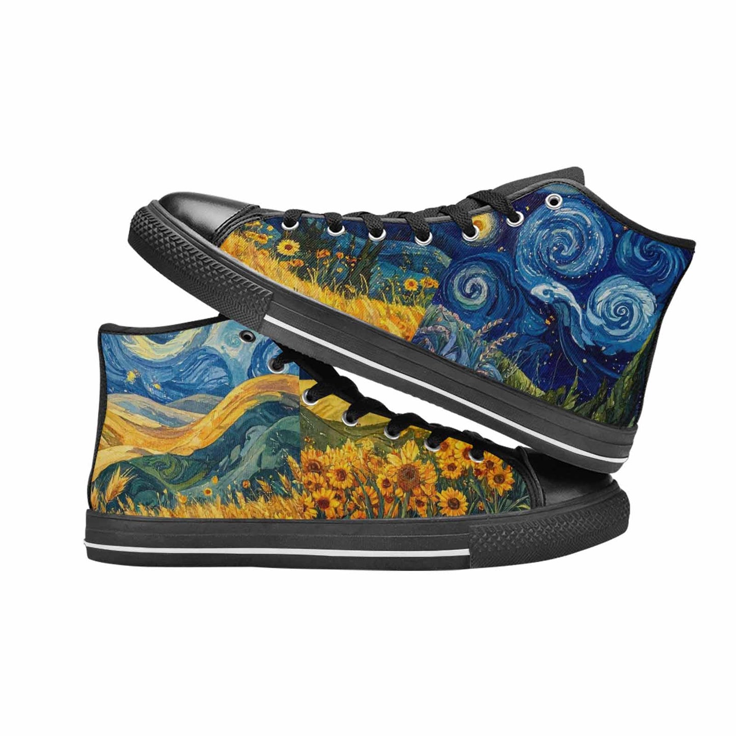 MEN'S Van Gogh-Style Swirl High Top Canvas Surreal Shoes