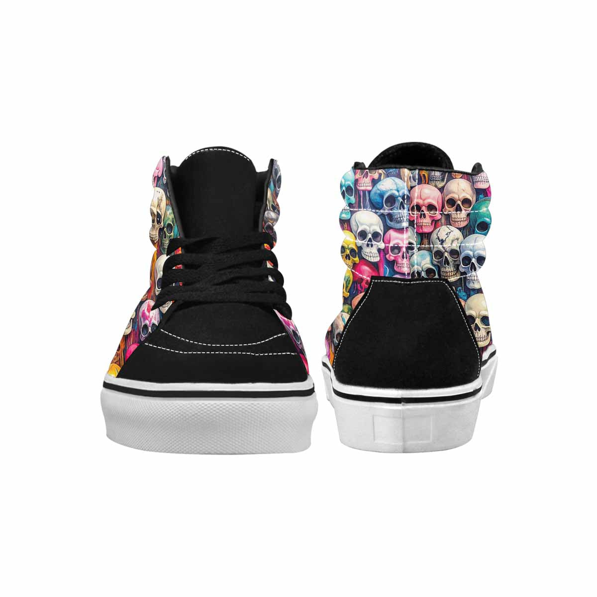MEN'S Skulls  Marble Skulls High Top Canvas Neon Fantasy Custom Shoes