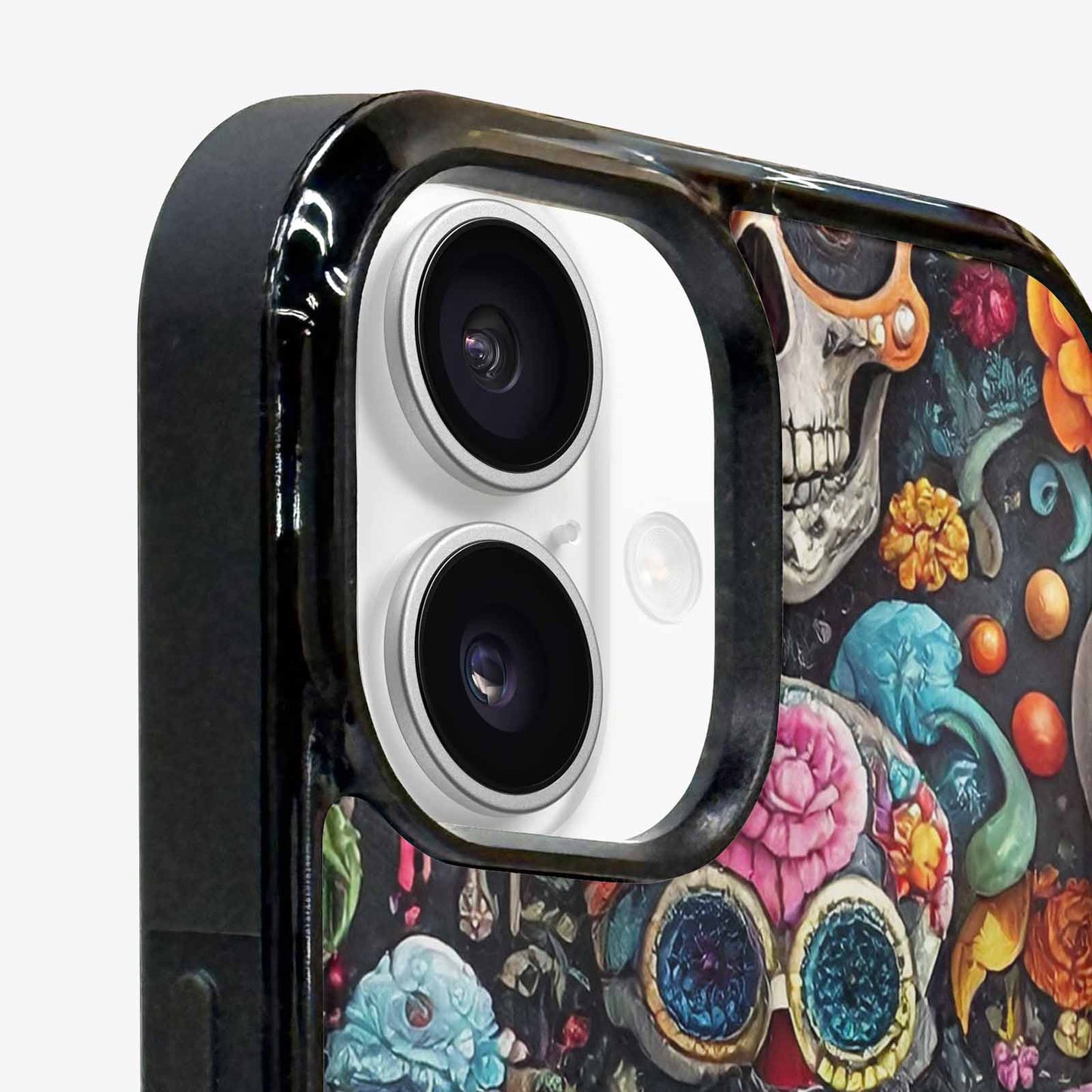 iPhone 16 Plus Case — Greyscale Black And White Dark Black, Personalized Phone Case