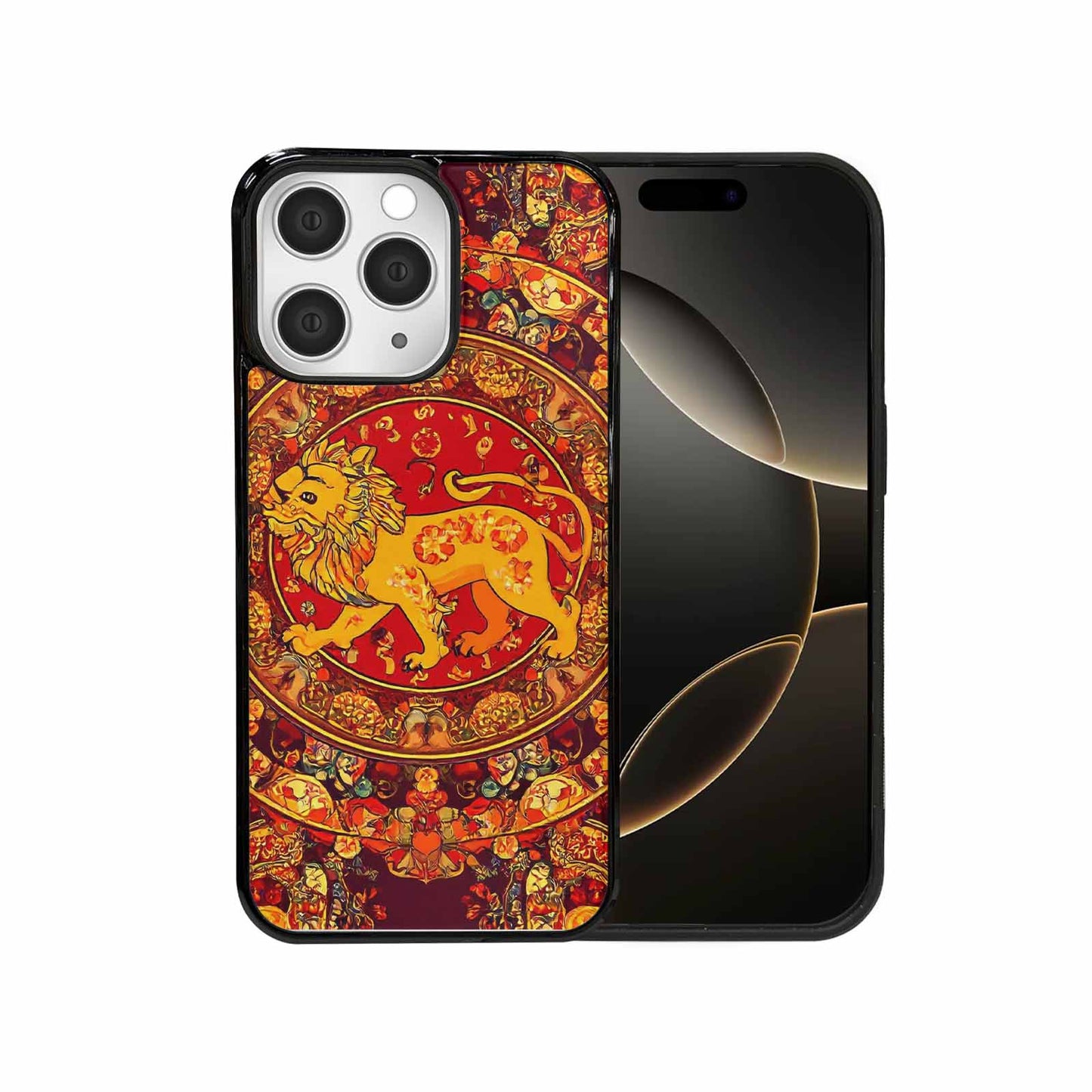 iPhone 15 Pro Max Case — Mandala Lions Art Seamless Pattern Vibrant, Customized Protective Case