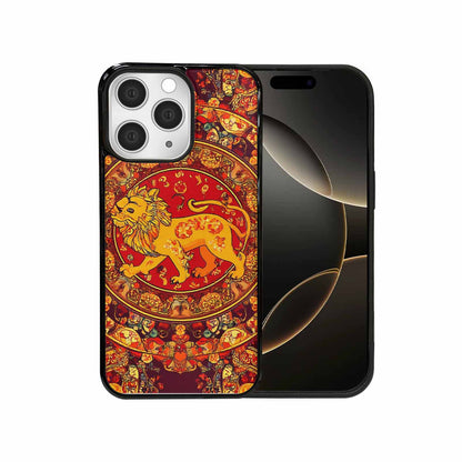 iPhone 15 Pro Max Case — Mandala Lions Art Seamless Pattern Vibrant, Customized Protective Case