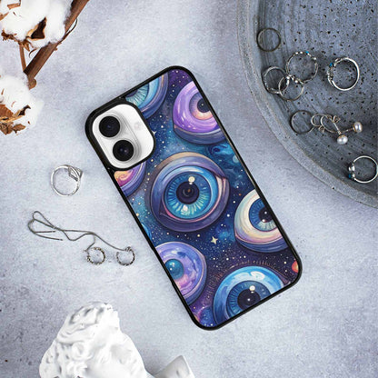 iPhone 16 Plus Case — Cartoon Eyeballs Galaxy Personalized Phone Cover, Unique Phone Case Design