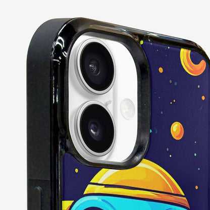 iPhone 16 Case — Alien Ufo Cartoon Art Pattern, Custom Printed Phone Case