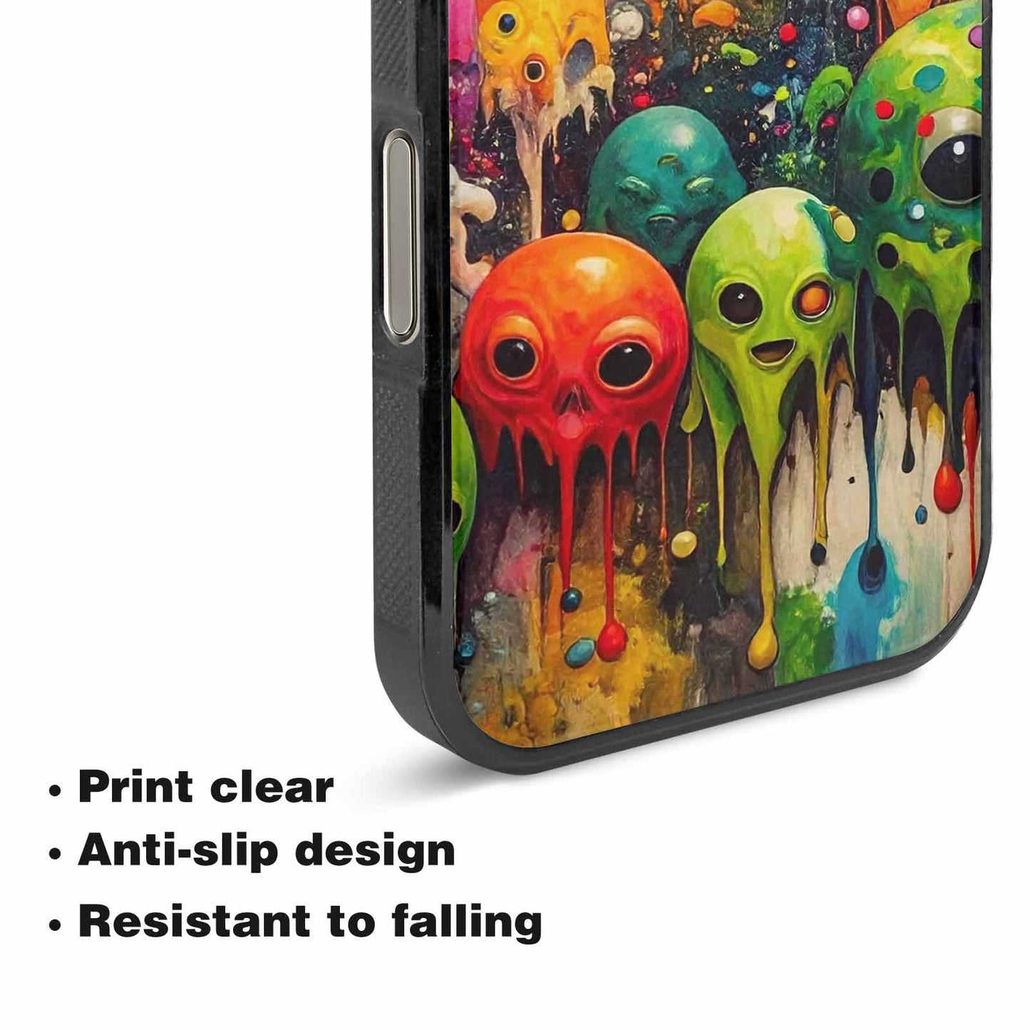 iPhone 16 Pro Case — Aliens Camomelting Aliens Patt Tuu, Custom Art Phone Cover