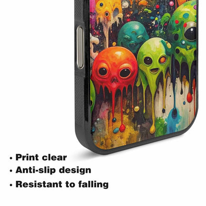 iPhone 16 Pro Case — Aliens Camomelting Aliens Patt Tuu, Custom Art Phone Cover