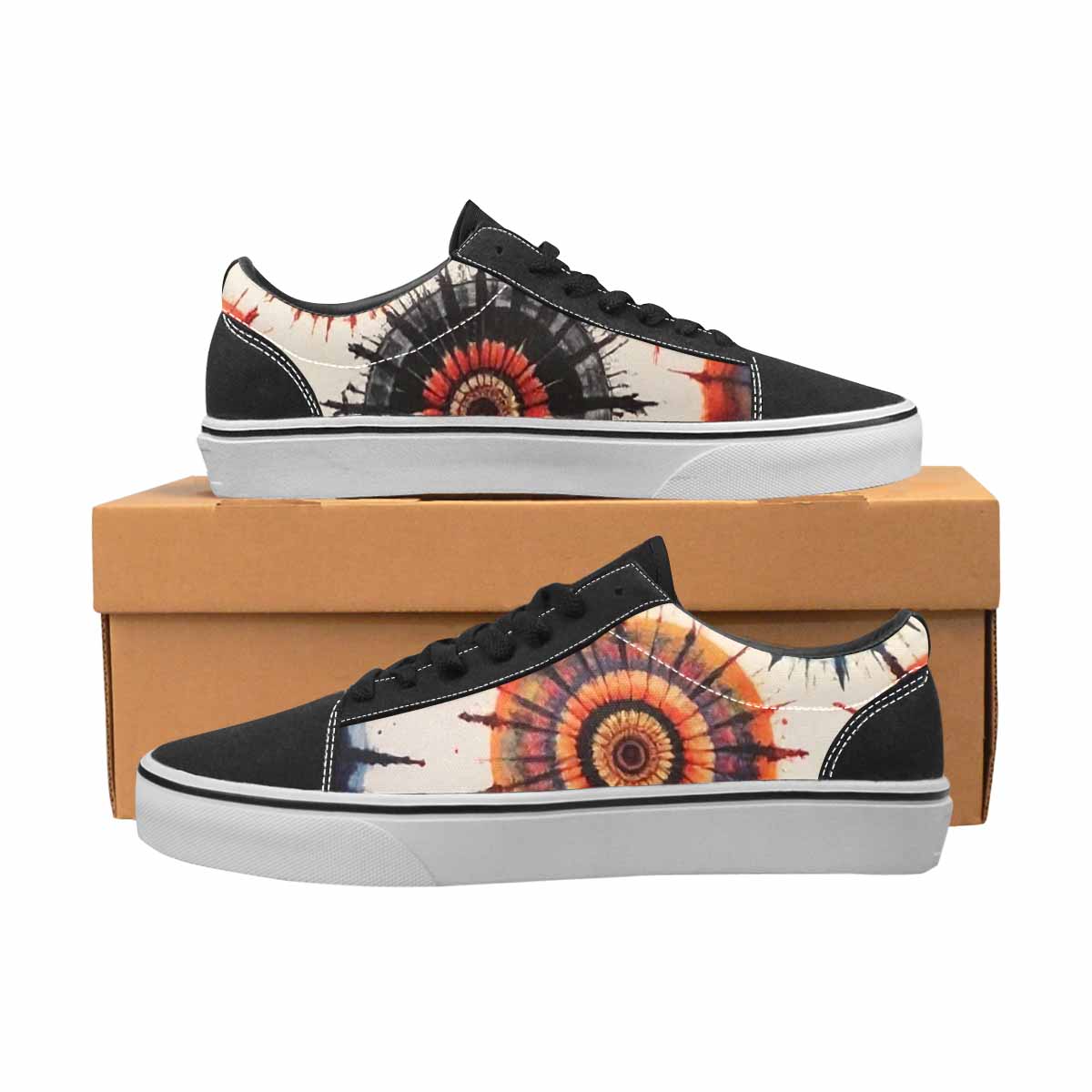 WOMEN'S Tie Lace-Up Canvas Kaleidoscope Sneakers