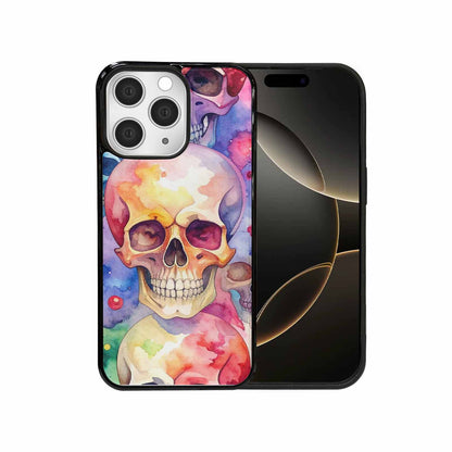 iPhone 15 Pro Max Case — Kulls Watercolor Skulls Small Skull Pattern, Custom Art Phone Cover