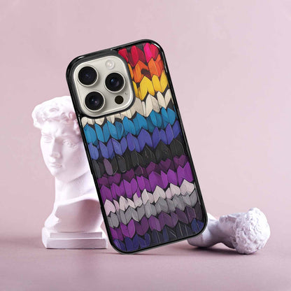 iPhone 16 Pro Case — Asexual Flag Color Theme Small Rainbow, Original Design Phone Case