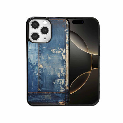 iPhone 15 Pro Max Case — Denim Distressed Textures Print Edge To, Unique Phone Case Design