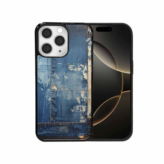 iPhone 15 Pro Max Case — Denim Distressed Textures Print Edge To, Unique Phone Case Design