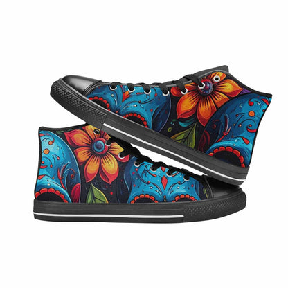 MEN'S Graffiti Skull High Top Canvas Wallpaper Art Sneakers