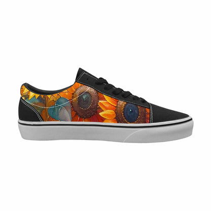 WOMEN'S Sunflower Burst Lace-Up Canvas Vivid Custom Sneakers