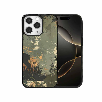 iPhone 15 Pro Max Case — Hunting Camouflage Pattern With Deer And, Custom Phone Case
