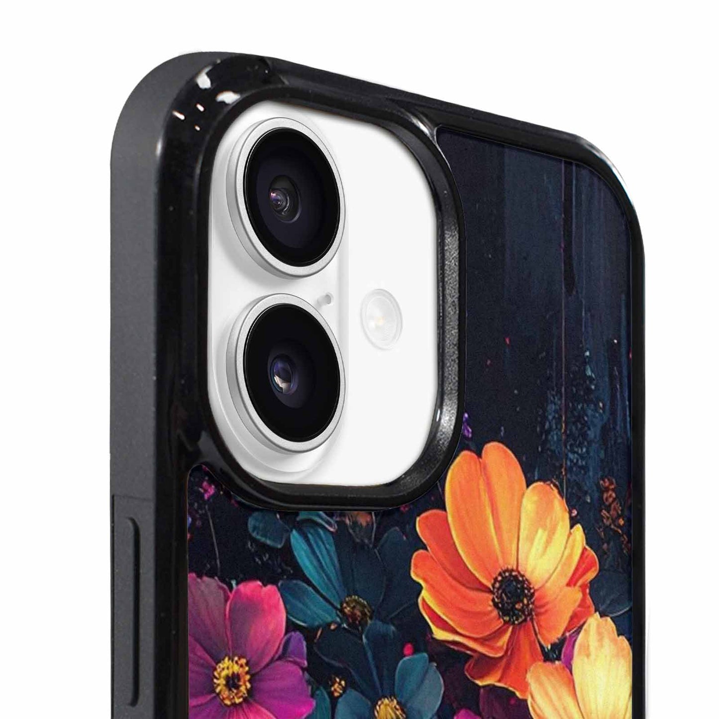 iPhone 17 Case — Shadowy Glitch Floral Pattern Floral, Custom Printed Phone Case