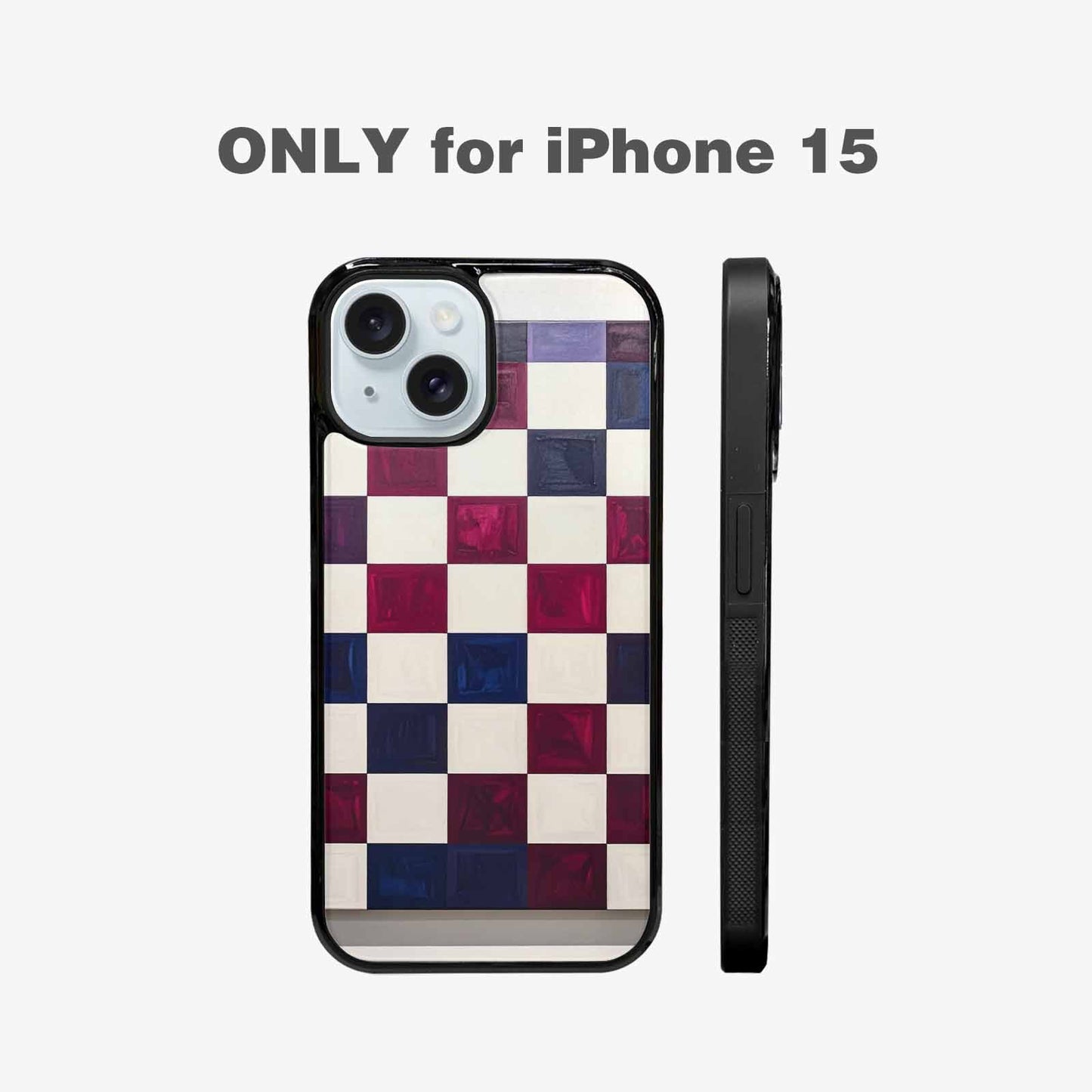 iPhone 15 Case — Checkerboard Print, Unique Phone Case Design