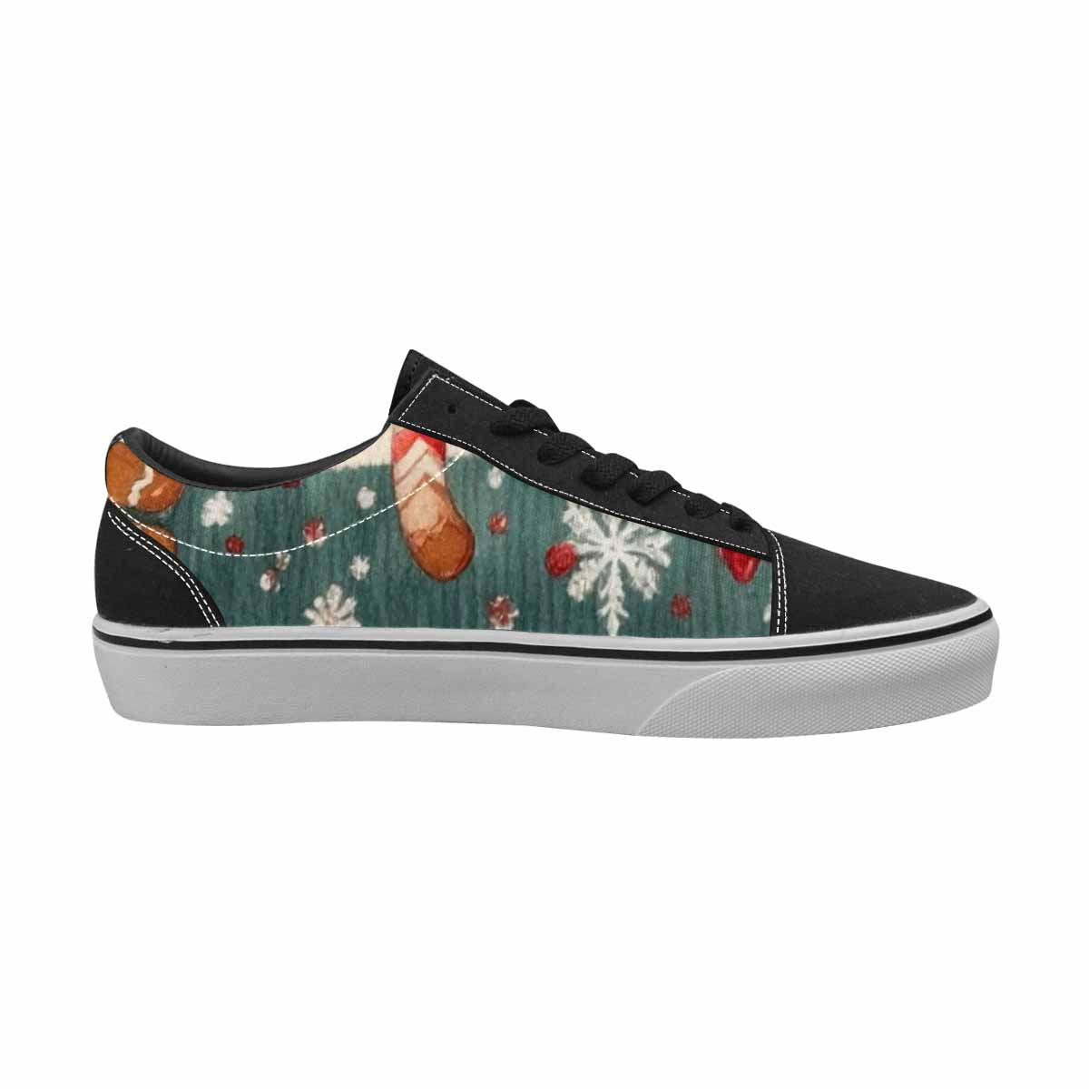 WOMEN'S Christmas Holly Snowflake Canvas Lace-Up Neon Fantasy Sneakers