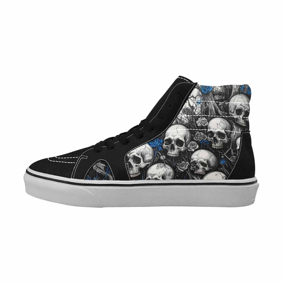 MEN'S Skull Roses High Top Canvas Neon Fantasy Custom Shoes