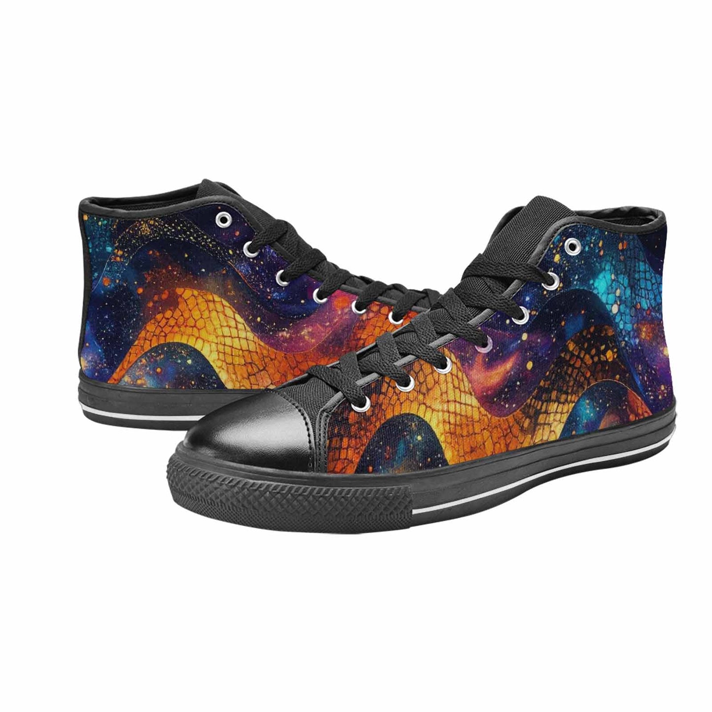 MEN'S Galaxy Snake Print High Top Canvas Surreal Sneakers