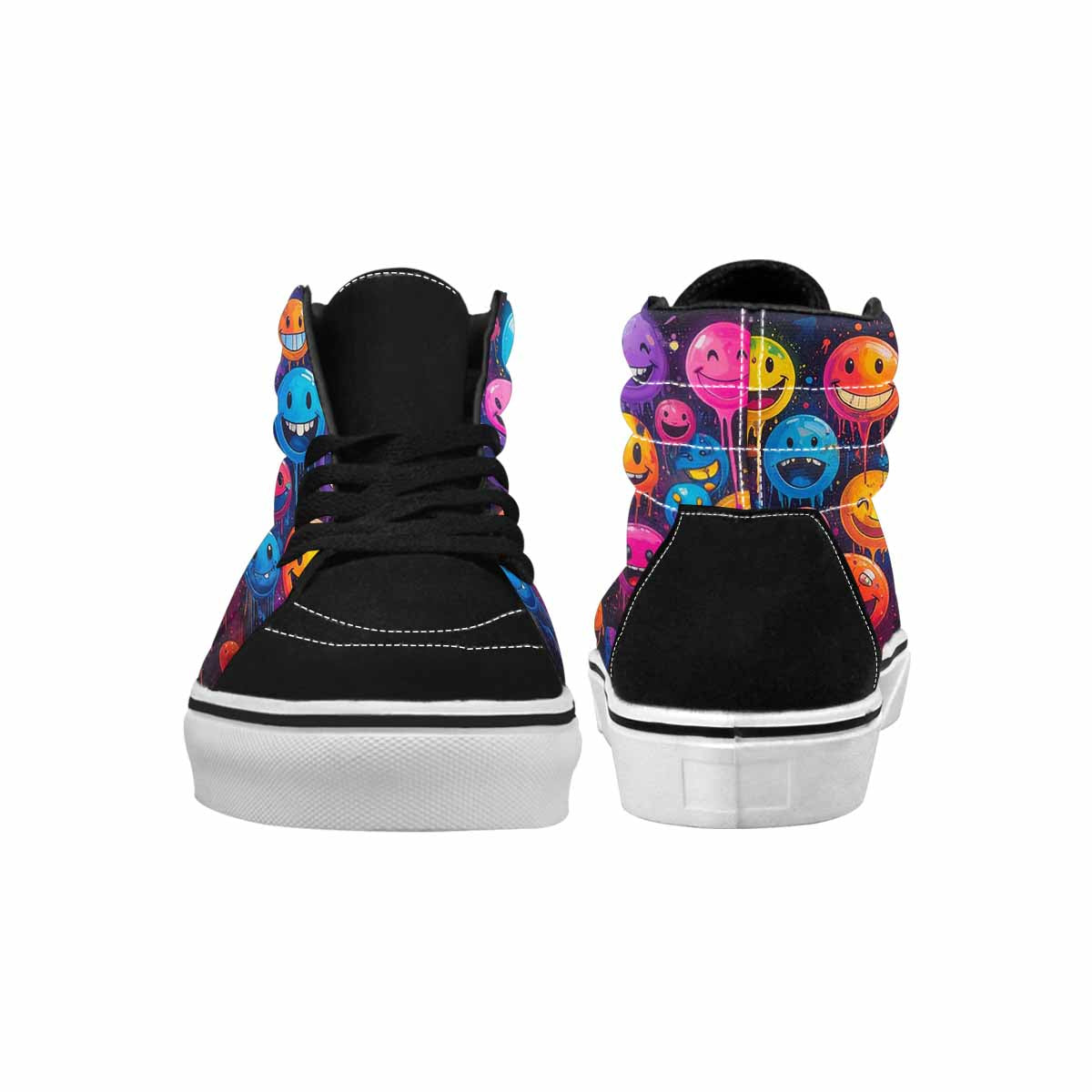 MEN'S Smiley Faces × Glow High Top Canvas Grunge Shoes