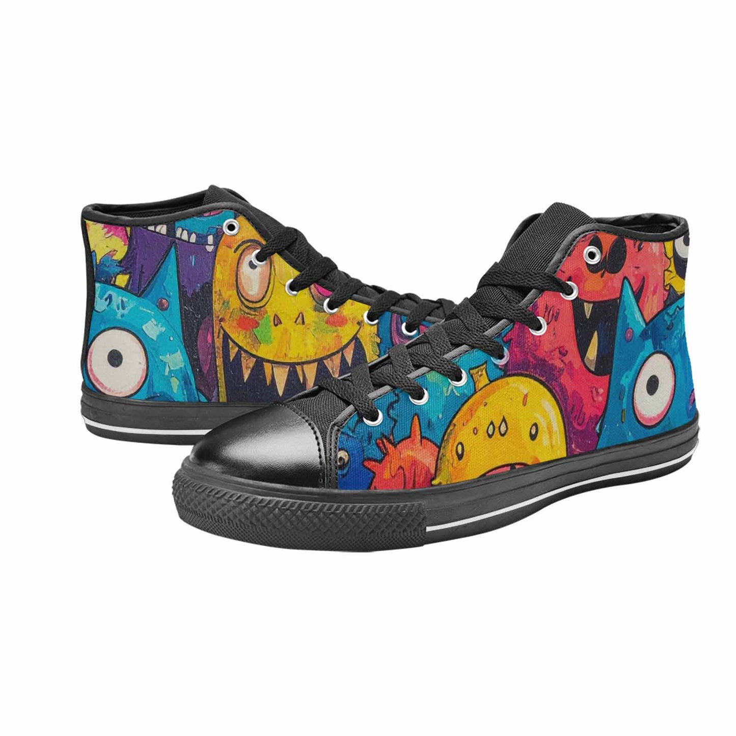 WOMEN'S Goofy Cartoon Monster High Top Canvas Dark Academia Custom Shoes