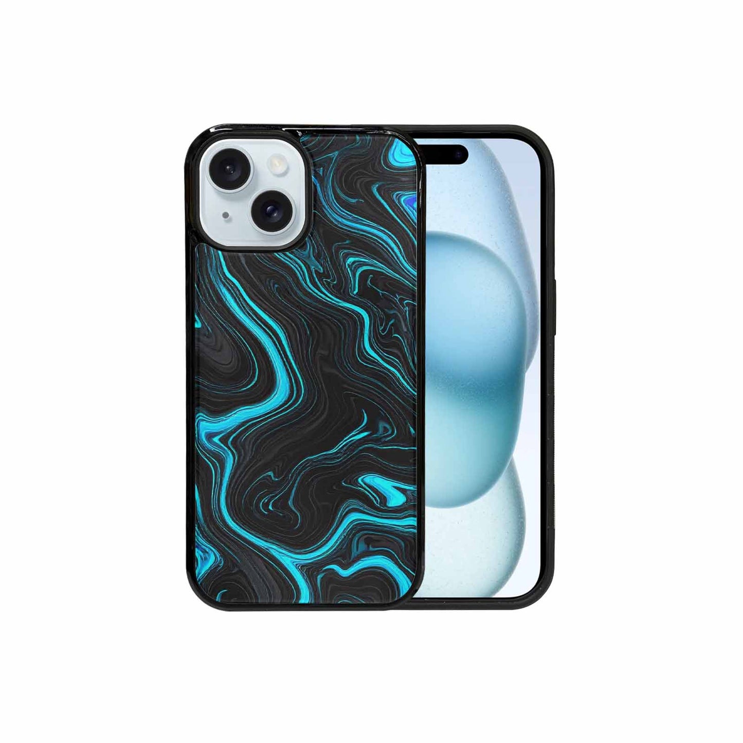 iPhone 15 Case — Freaky Marble Glow, Personalized Phone Case