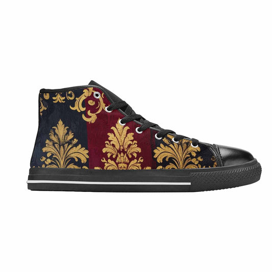 WOMEN'S Damask Ornamental Wallpaper High Top Canvas Wallpaper Art Sneakers