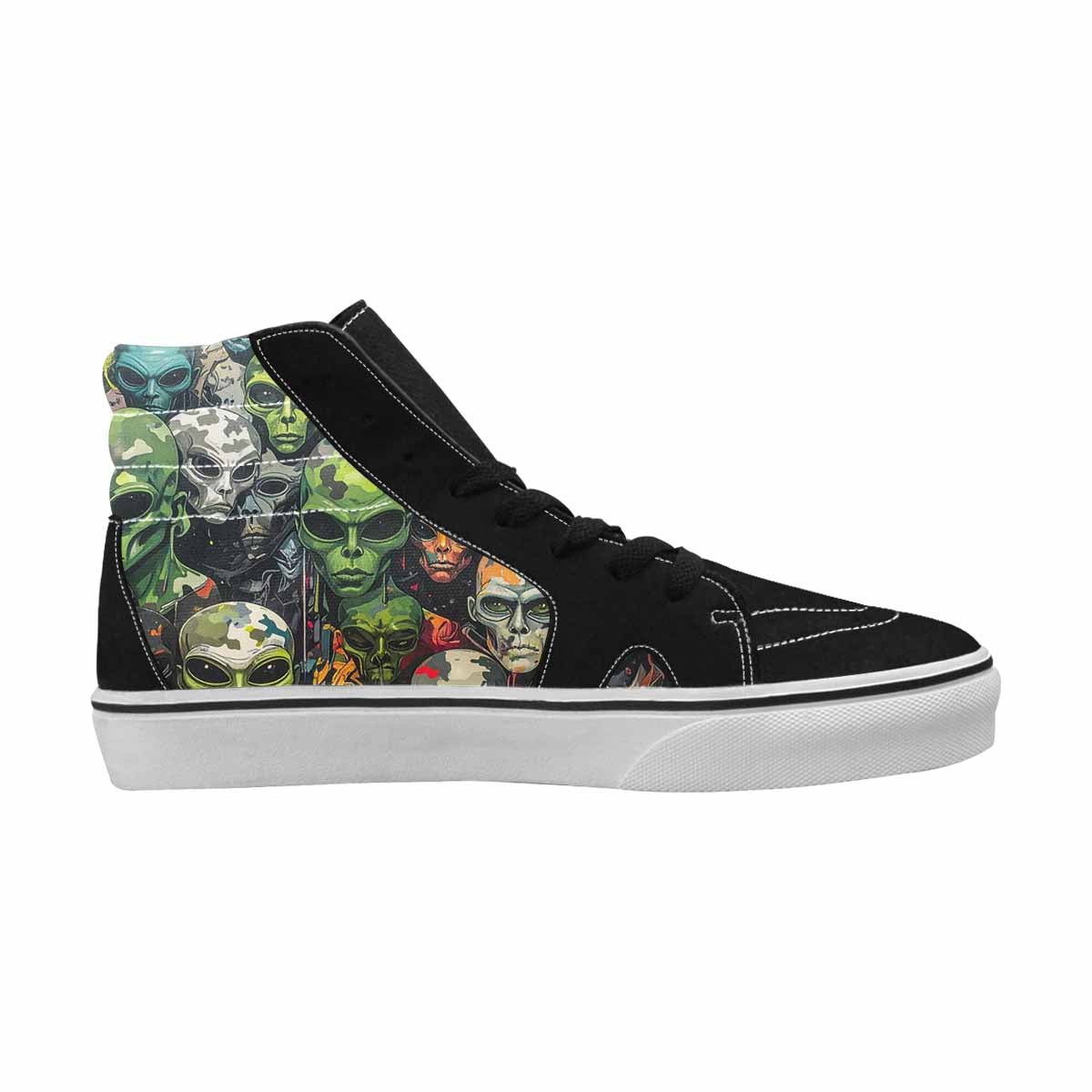 MEN'S Aliens × Camo Aliens High Top Canvas Melting Art Custom Sneakers