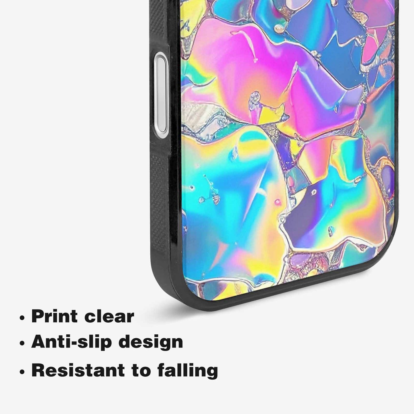 iPhone 16 Plus Case — Holographic Iridescent Shimmer Pattern Hundreds Of, Custom Printed Phone Case