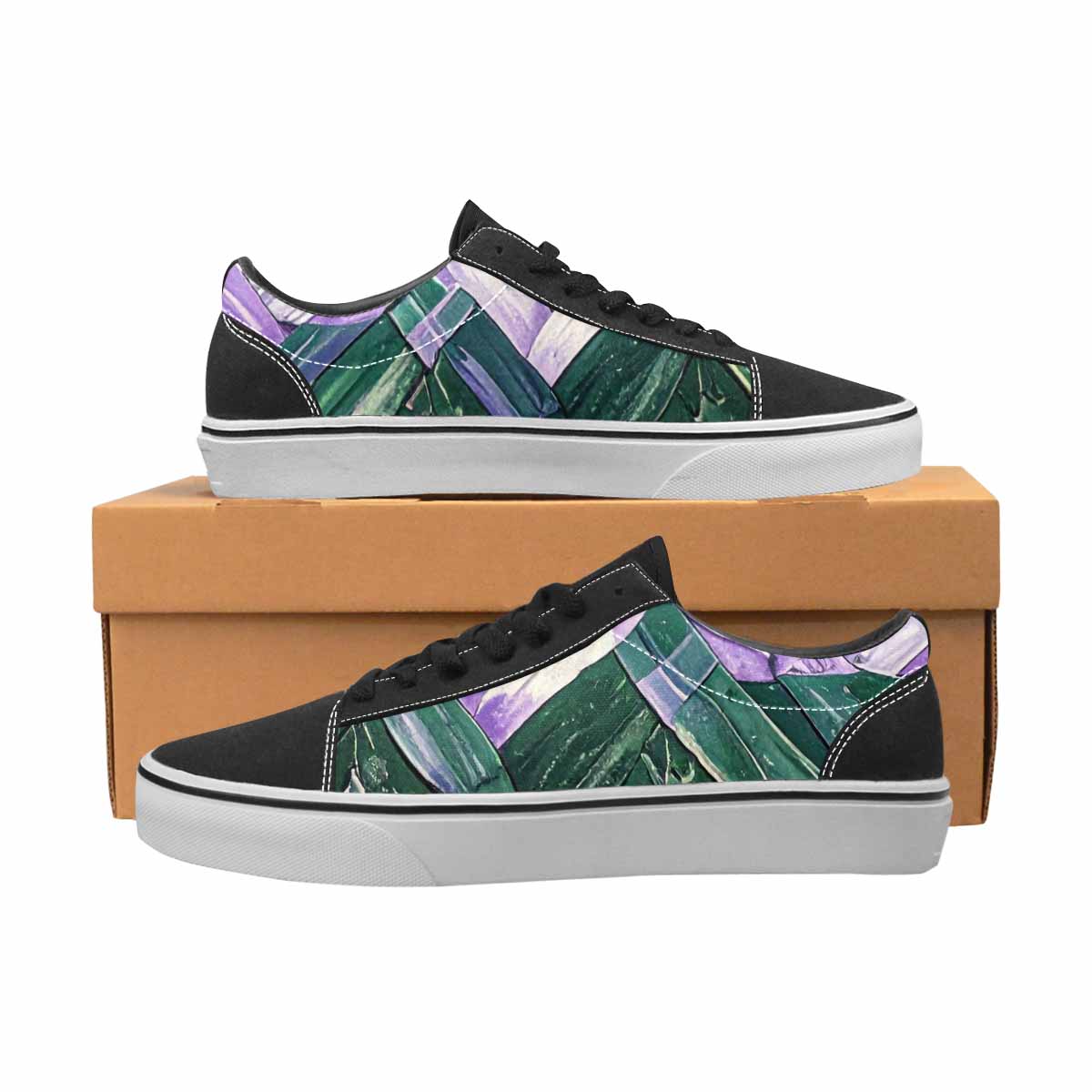 MEN'S Genderqueer Flag Color Canvas Lace-Up Wallpaper Art Sneakers
