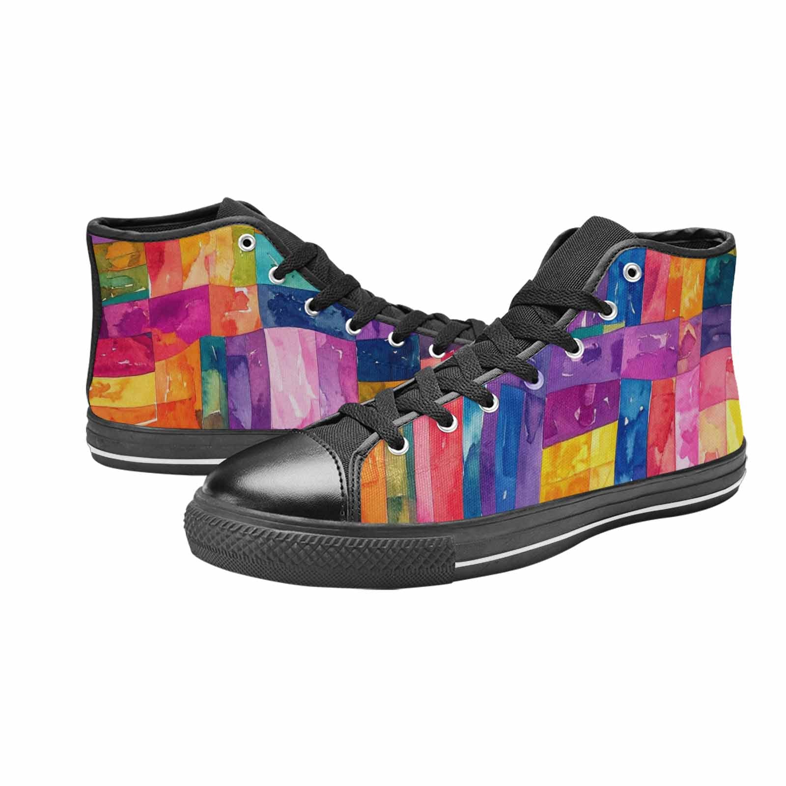 WOMEN'S Rainbow Pride Flag High Top Canvas Aesthetic Custom Shoes