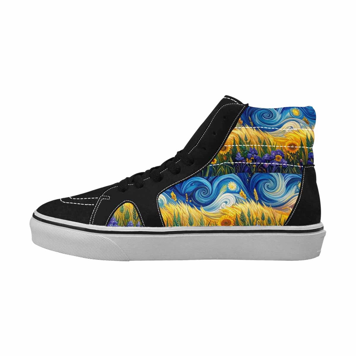 WOMEN'S Van Gogh-Style Swirl High Top Canvas Dark Academia Custom Shoes