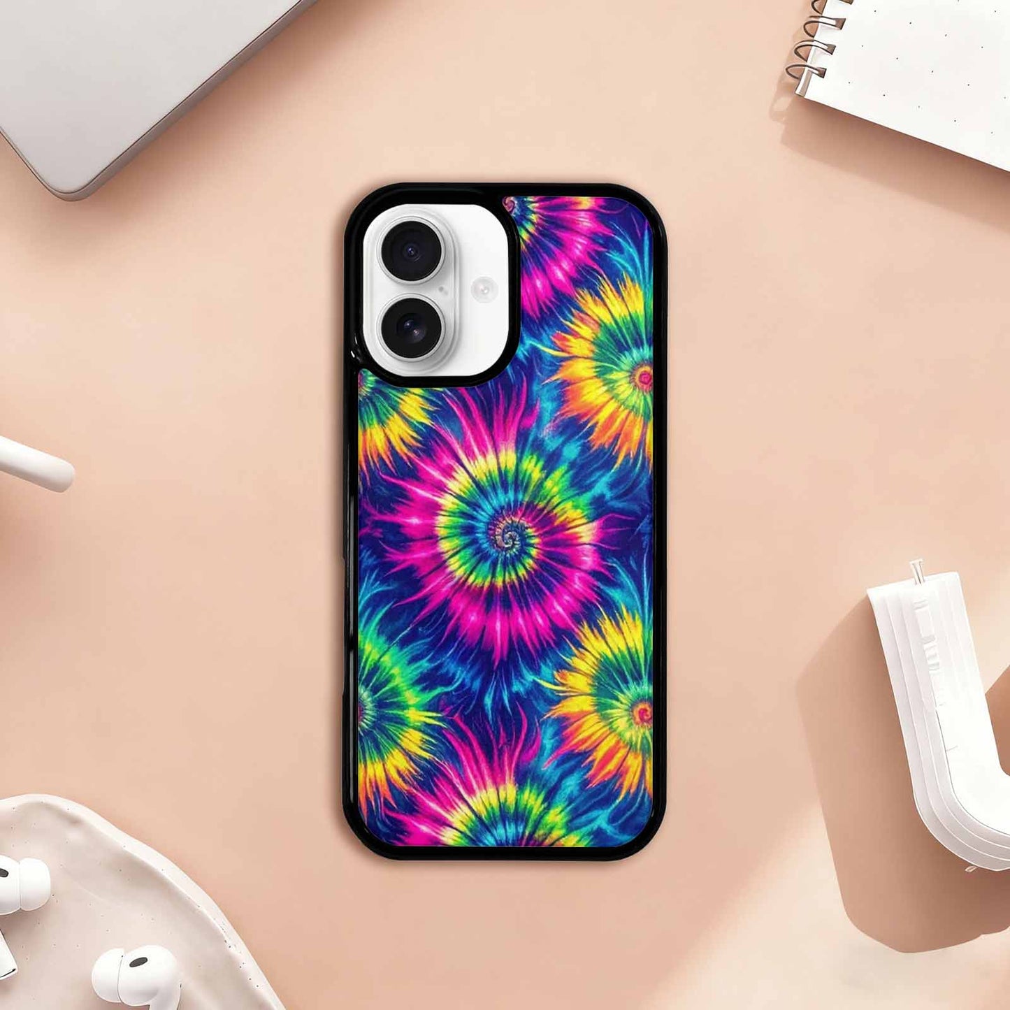 iPhone 17 Case — Tie Dye Neon Acid Tie Dye, Custom Designed Case Cover