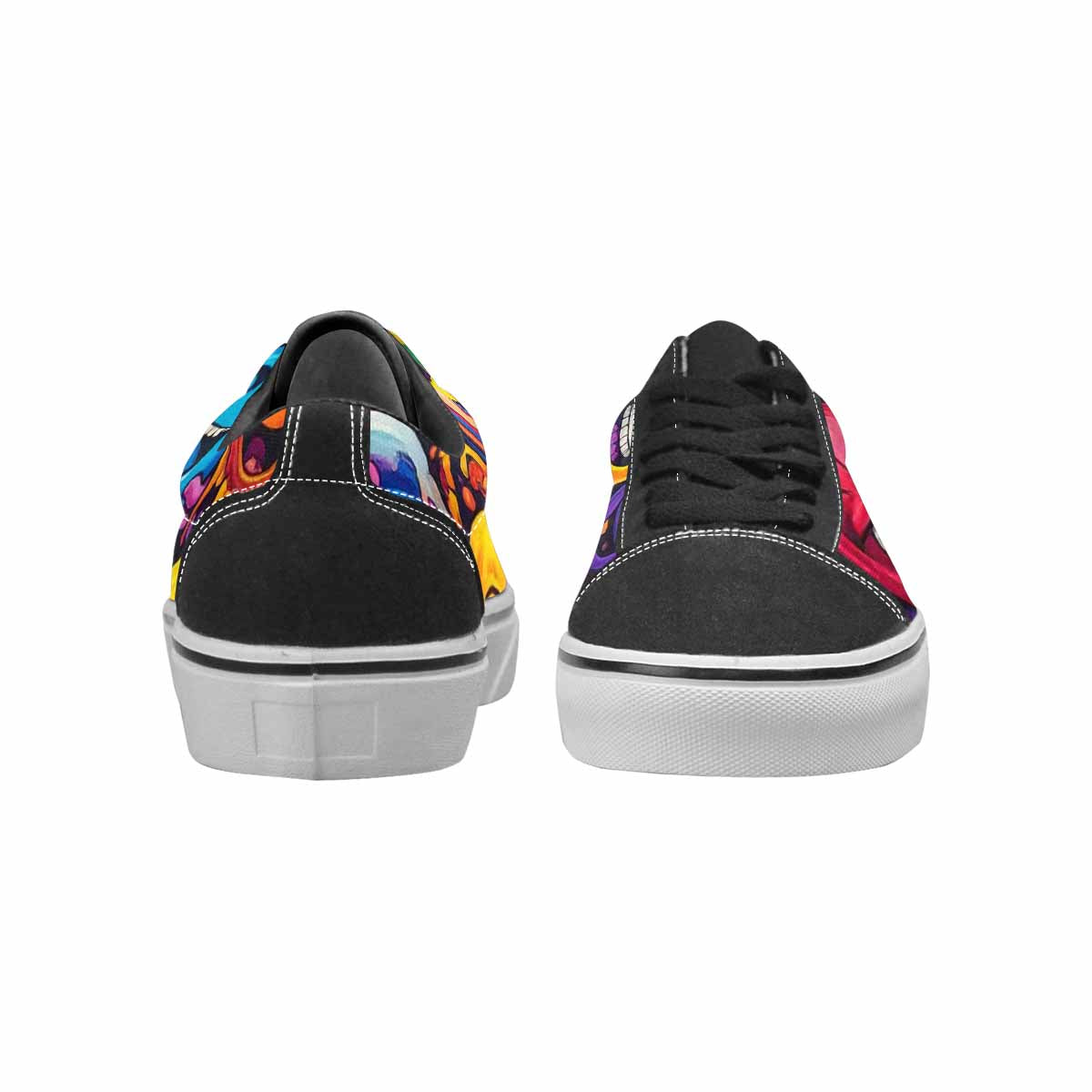 WOMEN'S Yellow Smiley Face Canvas Lace-Up Vibrant Chaos Sneakers