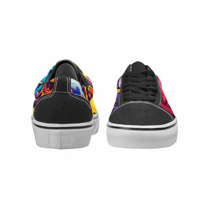 WOMEN'S Yellow Smiley Face Canvas Lace-Up Vibrant Chaos Sneakers