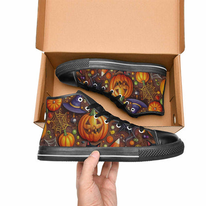 WOMEN'S Halloween High Top Canvas Neon Fantasy Custom Sneakers