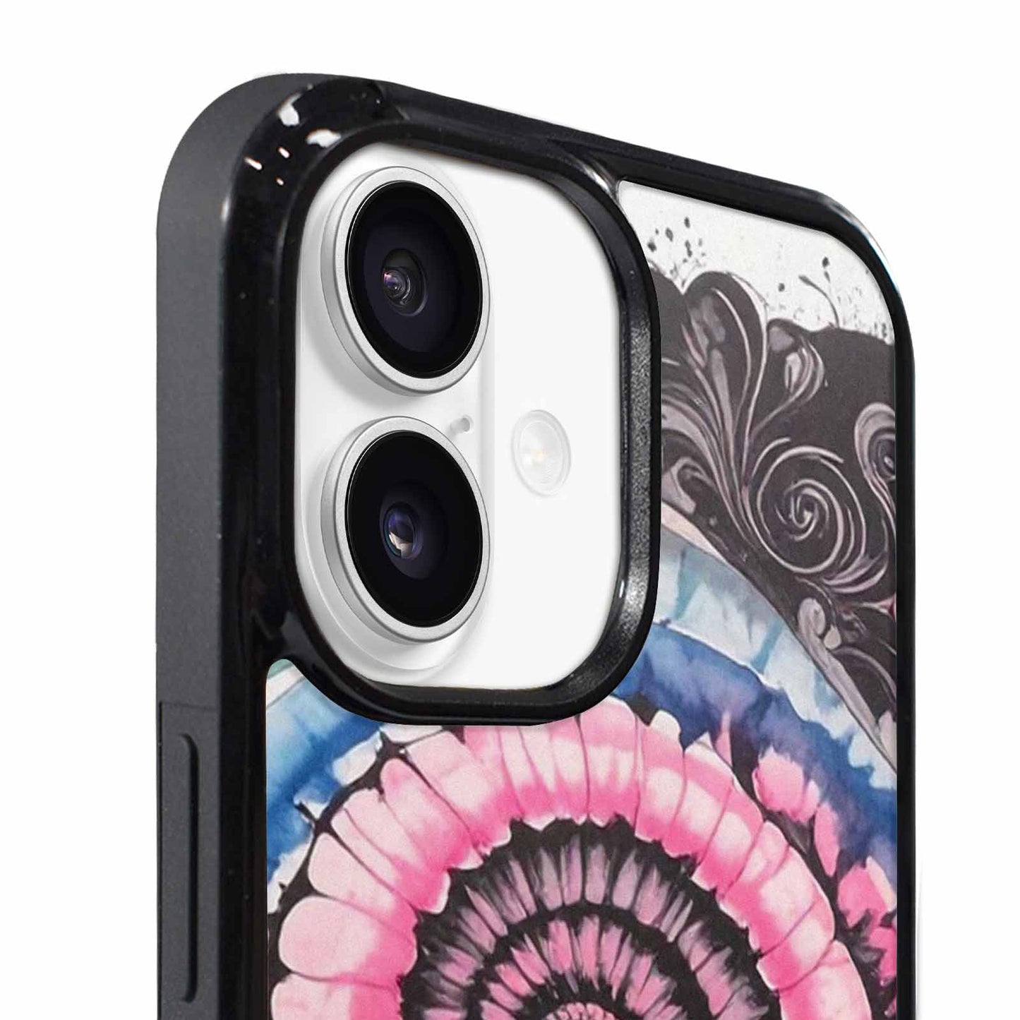 iPhone 17 Case — Tie Dye Swirls Black Tie Dye, Personalized Phone Case