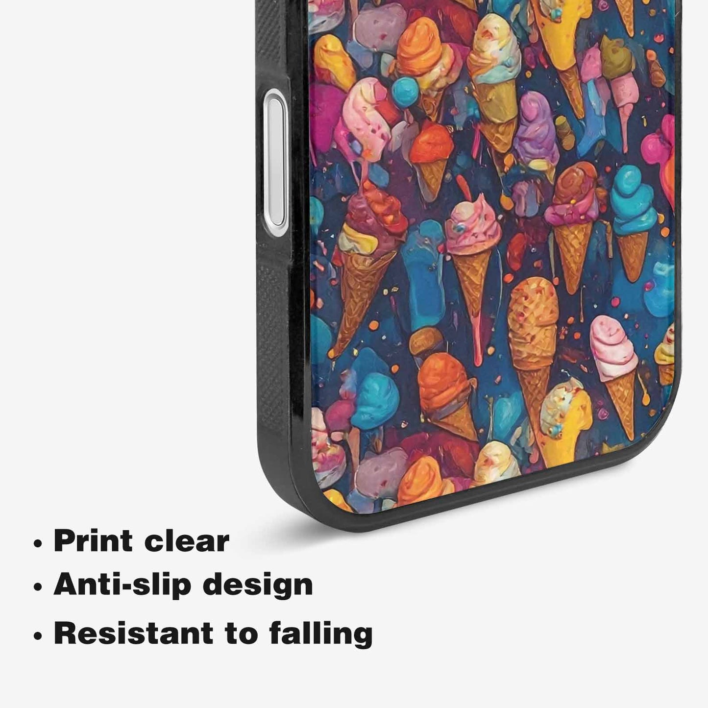 iPhone 16 Case — Ice Cream Motif Ice Cream Motifs, Custom Print Case Cover