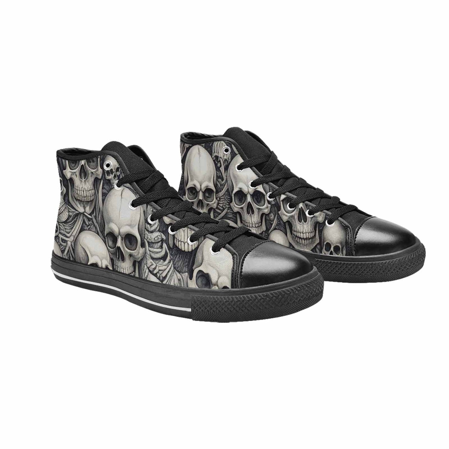 WOMEN'S Skulls - Classic High Top Canvas Aesthetic Custom Sneakers