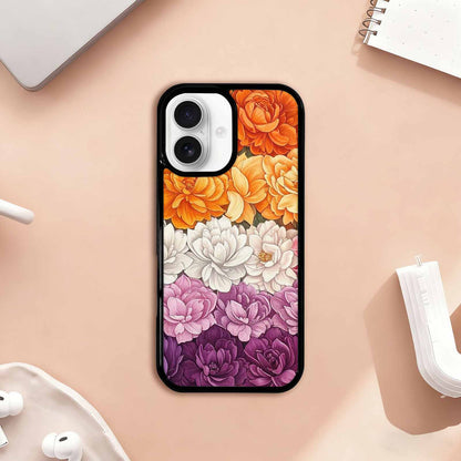 iPhone 17 Case — Lesbian Flag Color Theme Original Art, Customized Protective Case